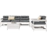  6-dijelni set vrtnih sofa bijeli od masivne borovine | shoptok.hr