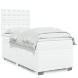 vidaXL Box spring postelja z vzmetnico bel 100x200 cm umetno usnje Cene