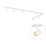 QAZQA Pametni tirni sistem razsvetljave s 6 reflektorji beli 1-fazni 300 cm - Iconic Jeana | Shoptok.si