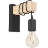Eglo Townshend zidna lampa E27, 21,5 cm, crna/drvo, 32917 | shoptok.hr