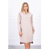 Kesi Dress with inscription unlimited beige Cene