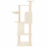  Penjalica za mačke sa stupovima za grebanje krem 143 cm | shoptok.hr