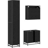 vidaXL Komplet pohištva za kopalnico 3 pcs Črni hrast 65 x 33 x 60 cm | Shoptok.si