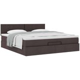 vidaXL Otomanski posteljni okvir z vzmetnico rjav 160x200 cm blago | Shoptok.si