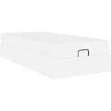 vidaXL Okvir kreveta s madracem Čista bijela 90 x 200 cm Umjetna koža | shoptok.hr