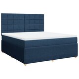 Maison Chic Box spring postelja - Vzmetna postelja z vzmetnico modra 180x200 cm blago SL17865, (21884052) | Shoptok.si