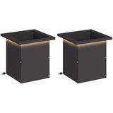  Vrtna posuda za sadnju s LED svjetlom 2 kom. Crna - Crna 30 x 30 x 30 cm 2 | shoptok.hr