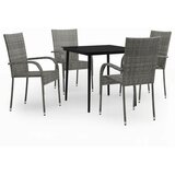  5-dijelni vrtni blagovaonski set sivo-crni | Eponuda.com