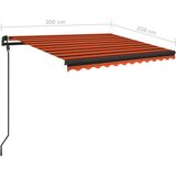  Ročna zložljiva tenda z LED lučkami 3x2,5 m oranžna in rjava, (20609392) | Shoptok.si