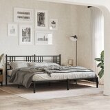 Maison Chic Kovinski Posteljni okvir - Dvoposteljna postelja - Zakonska postelja z vzglavjem črn 183x213 cm, (21692756) | Shoptok.si