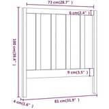  Uzglavlje za krevet crno 81 x 4 x 100 cm od masivne borovine | shoptok.hr