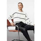 Trendyol Ecru Openwork/Hole Striped Knitwear Sweater | Shoptok.si