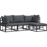 vidaXL Sjedeća garnitura za vrt 4 pcs Crna 213 x 141.5 x 71 cm | shoptok.hr