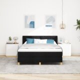  Postelja z vzmetnico Črna in bela in črna 160 x 200 cm blago, (5000124147) | Shoptok.si