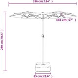  Dvostruki suncobran antracit 316 x 240 cm | shoptok.hr
