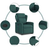  Naslanjač s funkcijo vstajanja temno zeleno blago | Shoptok.si