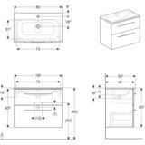 Geberit 501.240.00.1 Selnova Square 80 x 50 cm umivalnik z omarico | Shoptok.si
