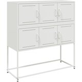 vidaXL Komoda bela 100,5x39x107 cm hladno valjano jeklo, (21274243) Cene