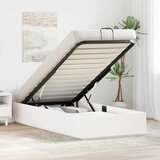  Otomanski krevet s pohranom Bijeli 80 x 200 cm Masivna borovina | shoptok.hr