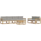  Set vanjskih sofa 6 kom. Bijela i svjetlosiva | shoptok.hr