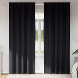  Zavjese za blackout s prstenovima 2 pcs Crna 245 x 140 cm | shoptok.hr