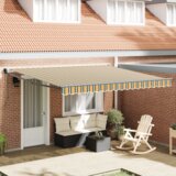vidaXL Automatska uvlačiva tenda Zelena i Žuta 400x300 cm | shoptok.hr
