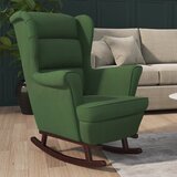 The Living Store Gugalni stol z nogami iz trdnega kavčukovca temno zelen žamet - Gugalni Stol, (21445447) | Shoptok.si