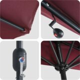 vidaXL Vrtni suncobran Bordo crvena 294 x 150 x 223 cm tkanina | shoptok.hr