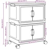 vidaXL Škatla za shranjevanje s kolesi 28 L 48,5x29,5x59,5 cm | Shoptok.si