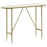 Kave Home Pomoćni stol sa staklenom pločom stola u zlatnoj boji 35x110 cm Elisenda – | shoptok.hr