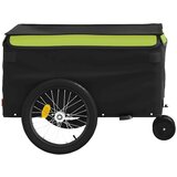 vidaXL Prikolica za bicikl crno-zelena 30 kg željezna | shoptok.hr