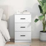 vidaXL Nočna omarica s predalom Bela z visokim sijajem 38 x 38 x 66 cm | Shoptok.si