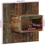  Noćni ormarić Višebojni 50x27x50 cm puno drvo, reciklirano | shoptok.hr