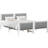  Okvir kreveta s uzglavljem Bijela i svijetlosiva 150 x 200 cm | shoptok.hr