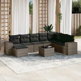  The Living Store Vrtna sedežna garnitura 9-delna z blazinami siv poli ratan - Vrtna Sedežna Garniture, (21461508) | Shoptok.si