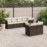 vidaXL 7-dijelni set vrtnih sofa od poliratana s jastucima smeđi Cijene
