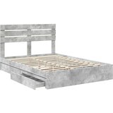  Postelja s shranjevanjem z vzglavjem Betonsko siva 150 x 200 cm, (5000106690) | Shoptok.si