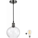 Brilagi LED luster na sajli RETRO GLASS 1xE27/60W/230V Ø 25 cm crna/prozirna Cene