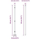  Ograjni Stebri Komplet 26 Galvanizirano jeklo 3.2 x 3.2 x 50 cm | Shoptok.si