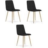 KARA stolica - crni baršun / noge u boji drveta x 3 | shoptok.hr