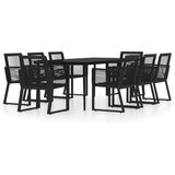  9-dijelni vrtni blagovaonski set crni | shoptok.hr