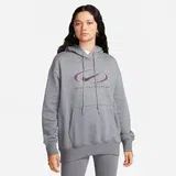 Nike Majica 'Swoosh' siva / bordo / črna