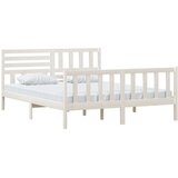  Posteljni okvir bel iz trdnega lesa 160x200 cm, (20648035) | Shoptok.si