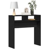 vidaXL Konzolna miza Črna hrastovina Inženirski les 78 x 30 x 80 cm | Shoptok.si