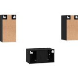 vidaXL Set TV komoda s policom s pohranom s vratima 3 pcs Crni hrast 60 x 30 x 30.5 cm | shoptok.hr