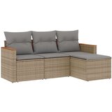  4-dijelni set vrtnih sofa s jastucima bež od poliratana | shoptok.hr