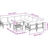 vidaXL Sjedeća garnitura za vrt 9 pcs Antracitno siva Čelik | shoptok.hr
