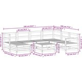  8-dijelni set vrtnih sofa bijeli od masivne borovine | shoptok.hr