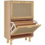 Ormarić za cipele smeđi 52 x 25 x 80 cm drvo i prirodni ratan | shoptok.hr