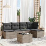 vidaXL 6-dijelni set vrtnih sofa od poliratana s jastucima sivi Cijene